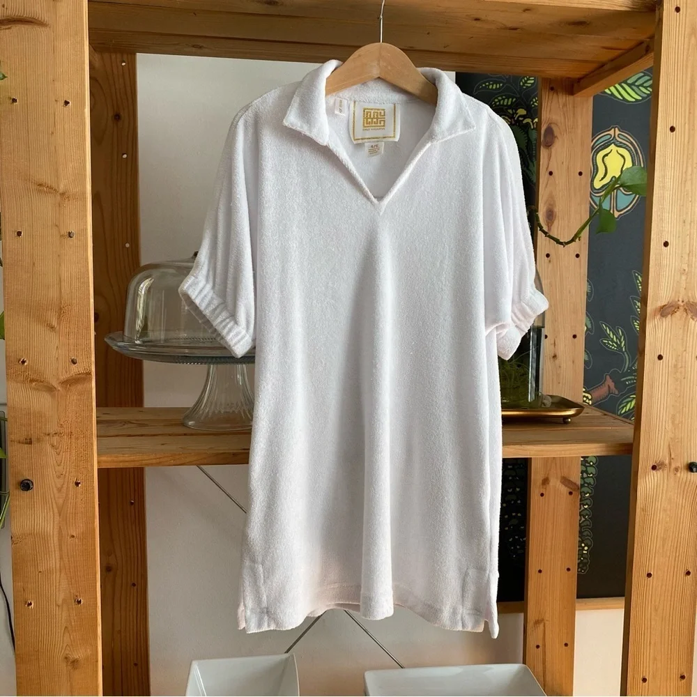 Emily Mccarthy White Terrycloth Lil Poppy Swim Cover Up Dress 4t